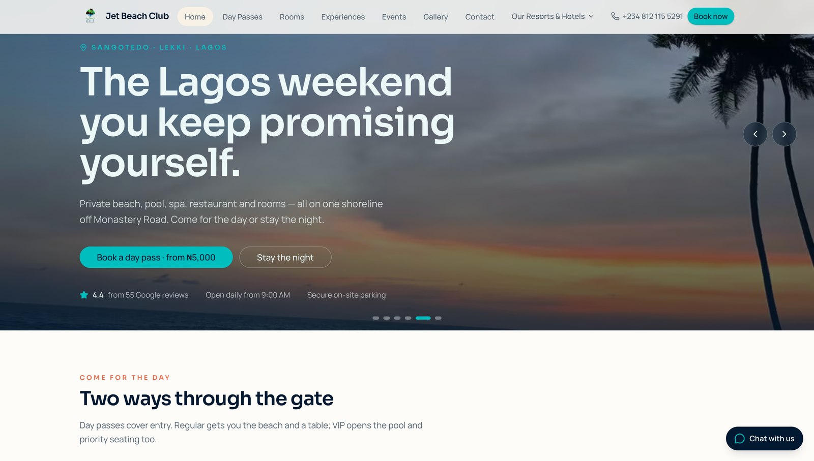 Jet Beach & Hotel homepage